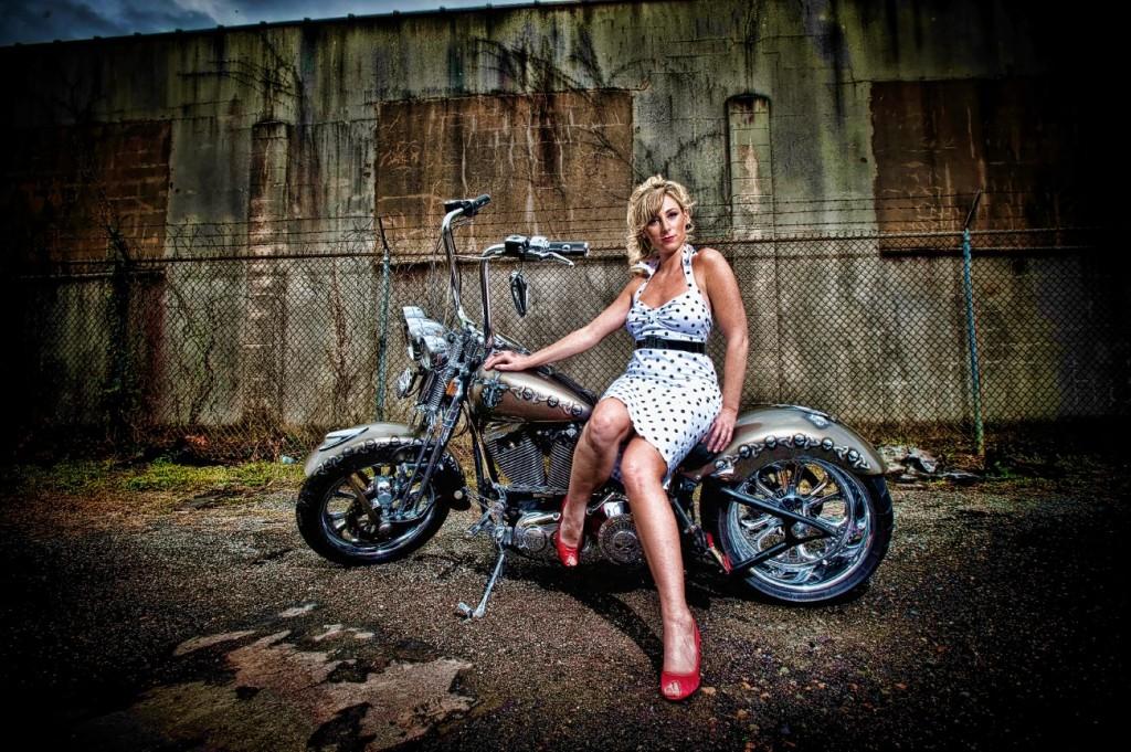 pin up Girl on motorcycle
