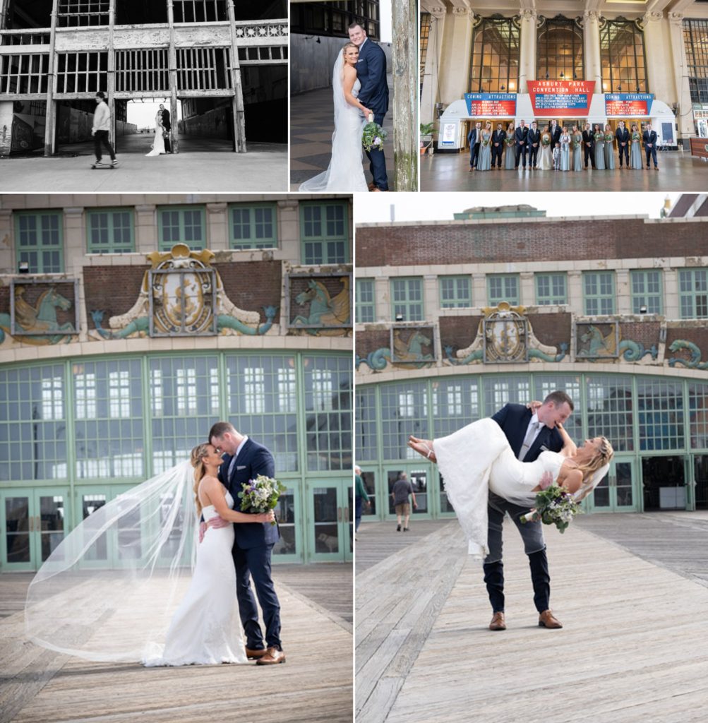 Asbury Park boardwalk Bride and groom