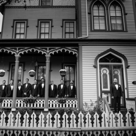 CapeMay Groomsmen wedding portrait dramatic