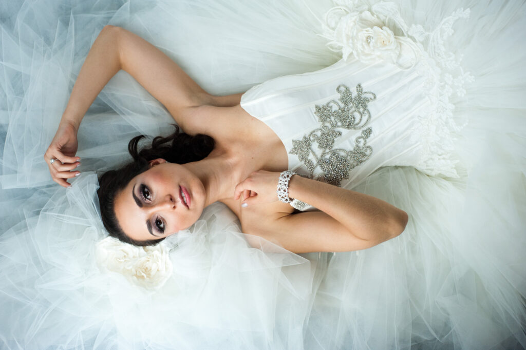 Fancy luxury bride portrait