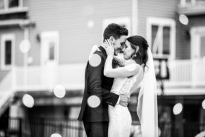 Black and white bride and groom