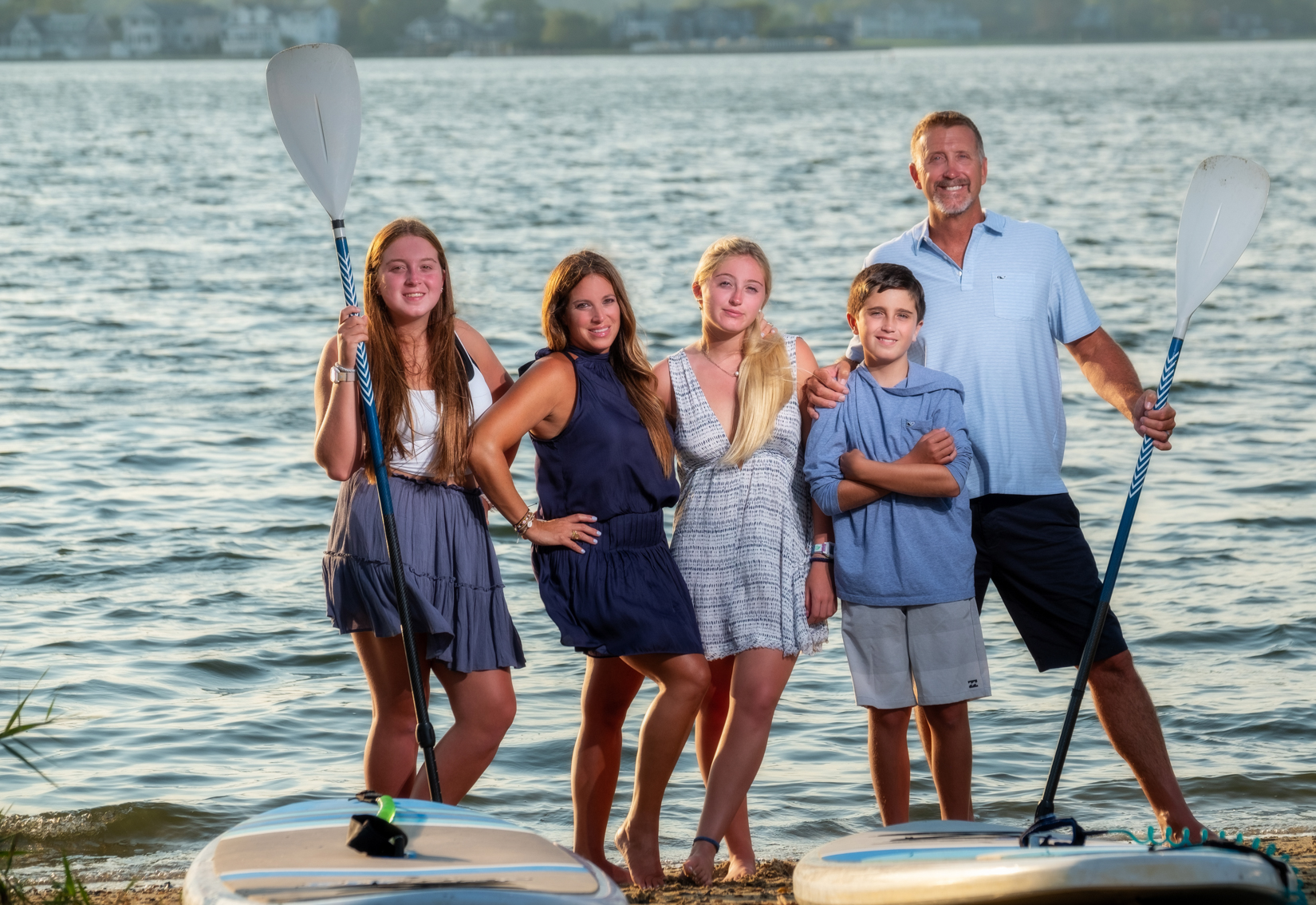 paddle board family