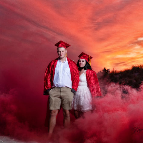Graduation Photo Sunset smoke Bomb