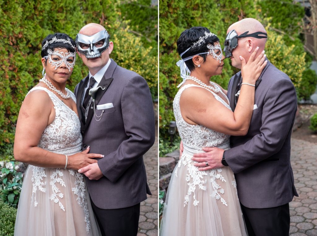 bride groom masks