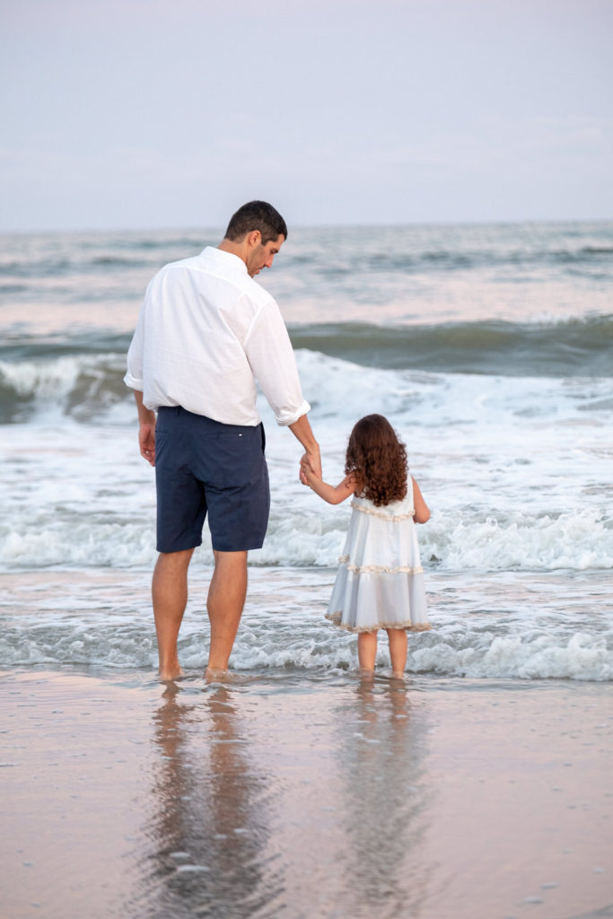 Dad and daughter beach portrait