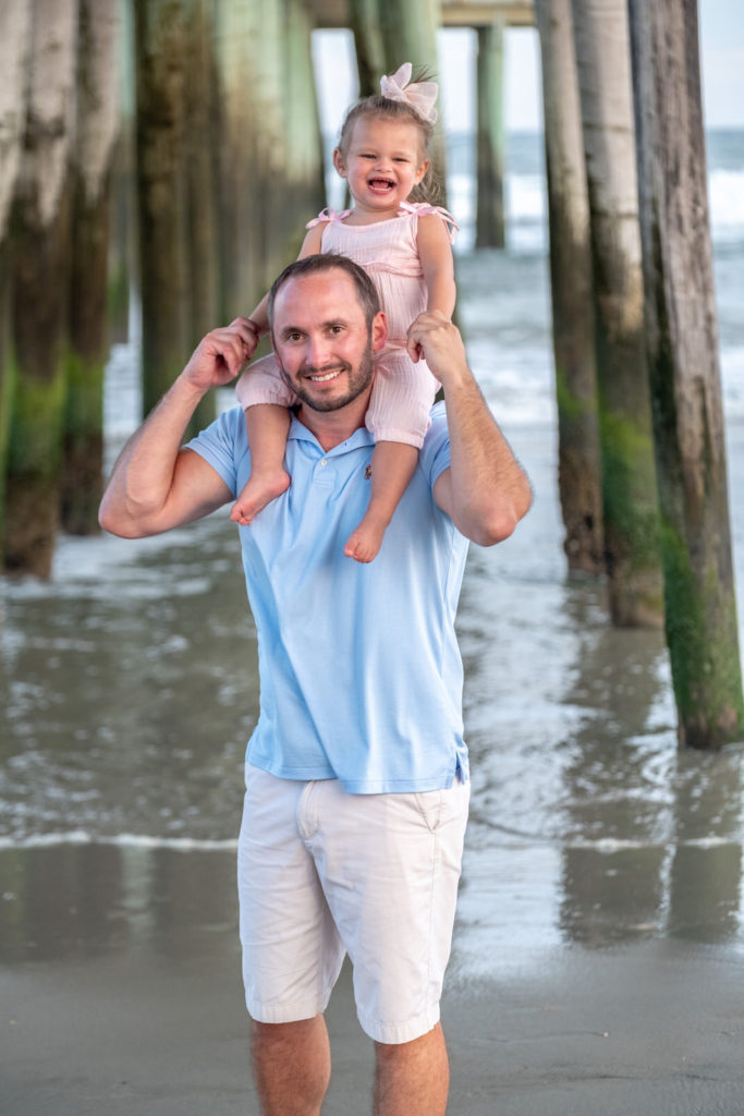 dad and child beach portrait