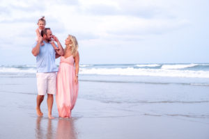 Family maternity beach portrait
