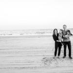 beach family black and white