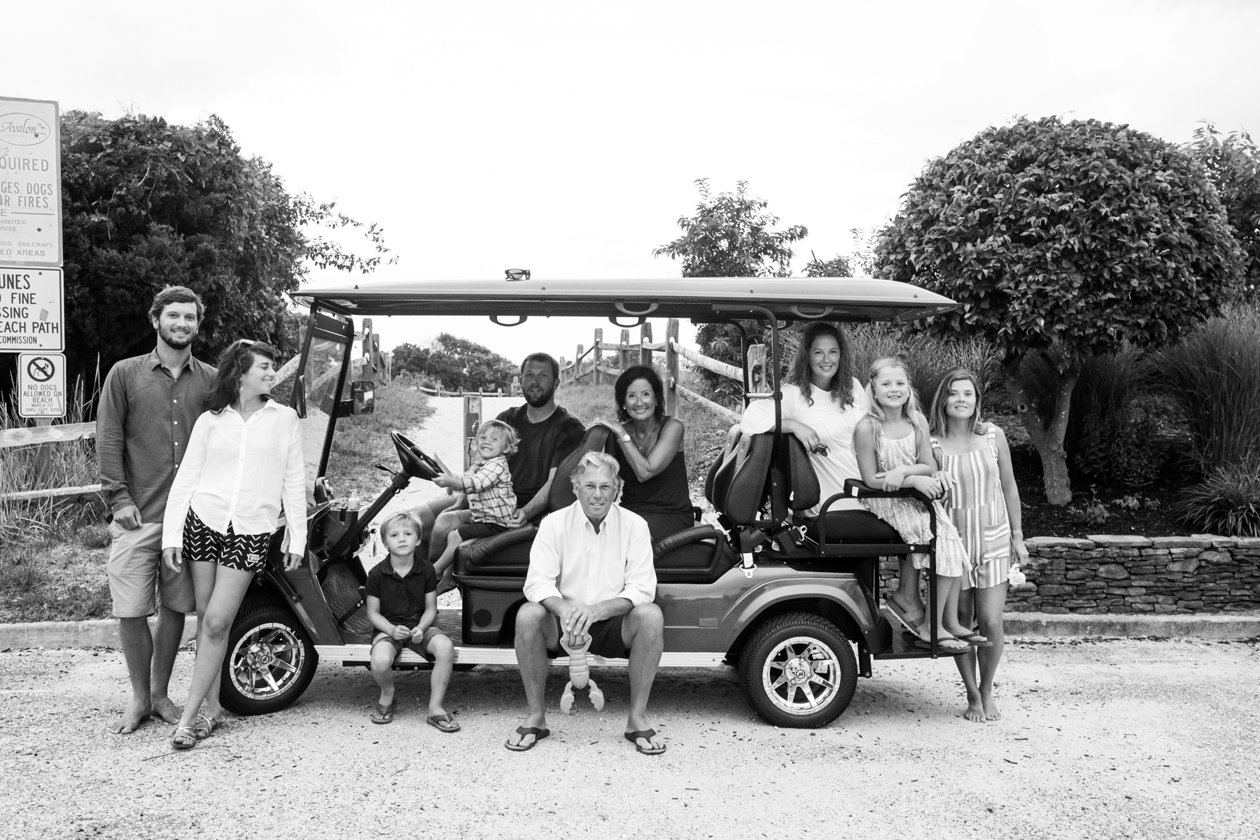 Family Beach Golf Cart Photo