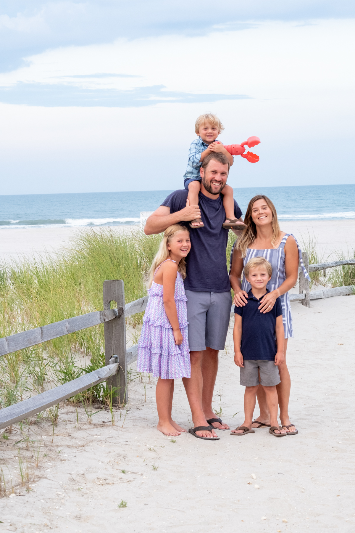 Fun family beach portrait