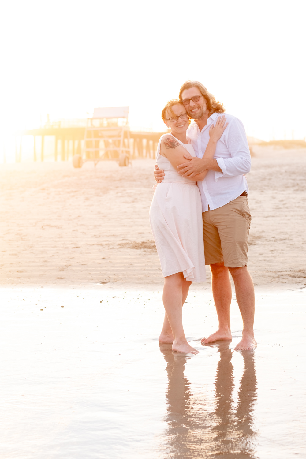 couple on beach sunset