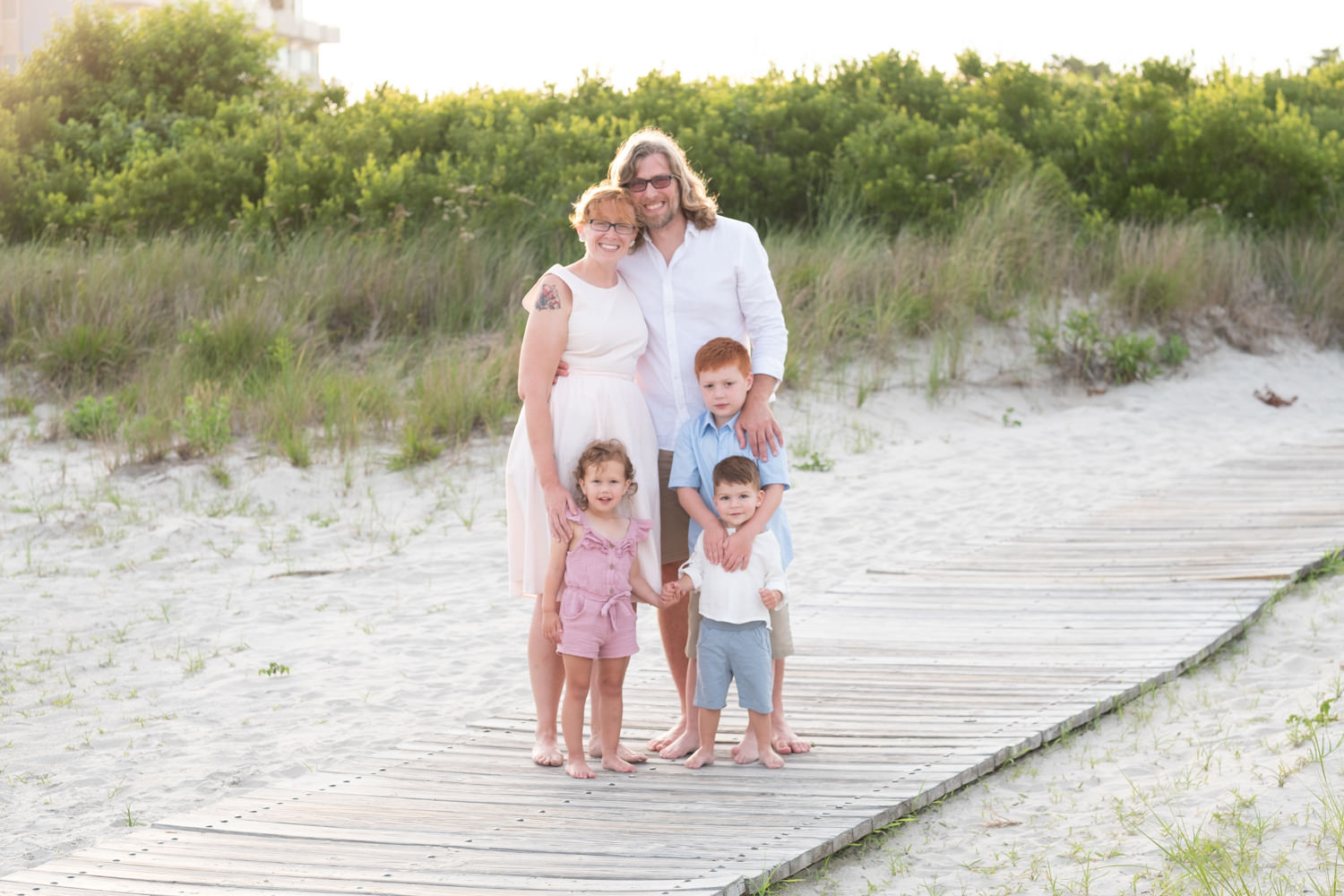 family portrait sunset beach