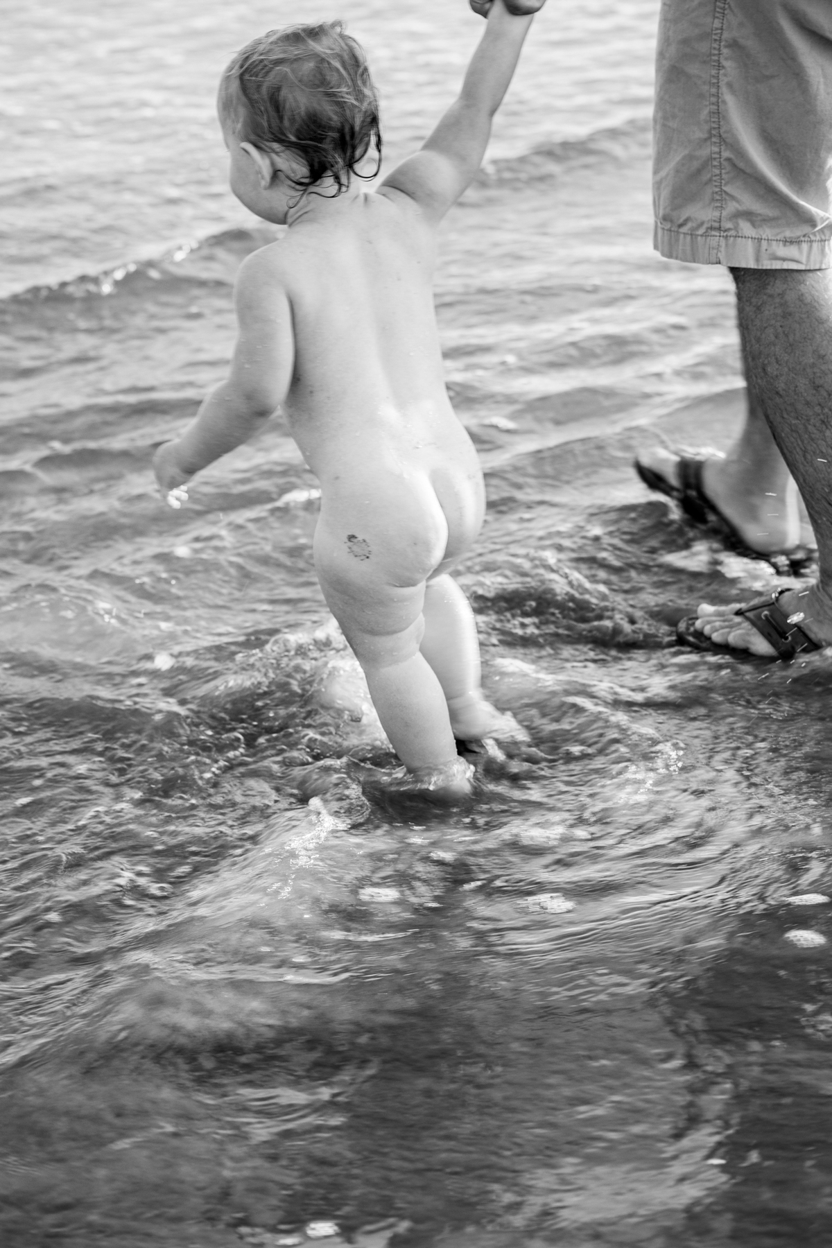 Naked baby butt beach