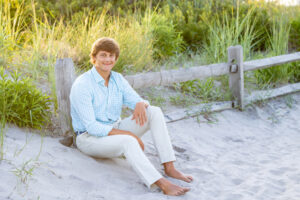 Senior boy on beach