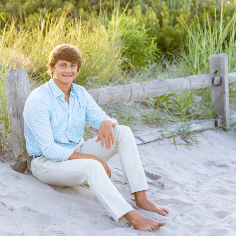 Senior boy on beach