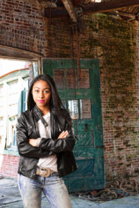 H.S.Senior portrait in warehouse