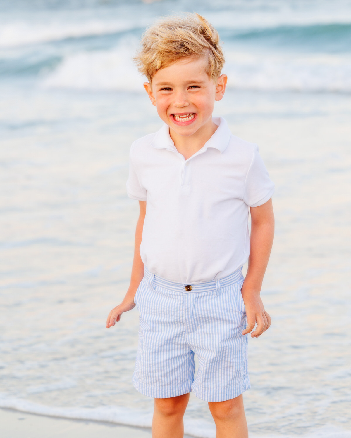 Little boy beach portrait