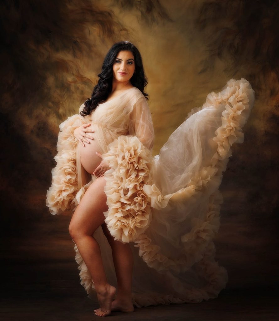 Luxury fashion maternity portrait