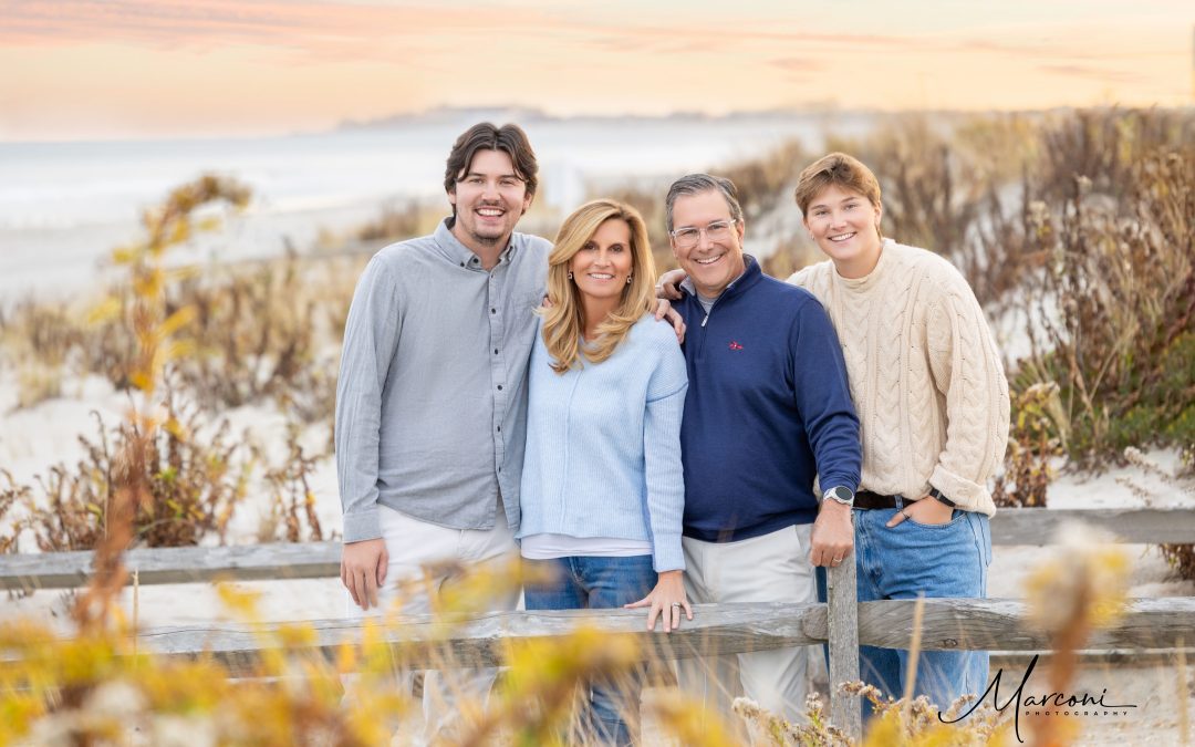 Capturing Winter’s Glow: A Stone Harbor Sunset Family Photo