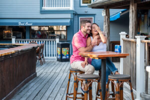 fun couple at bar