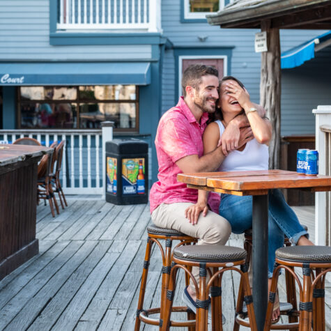 fun couple at bar