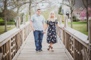 Spring lake nj bridge engaged couple