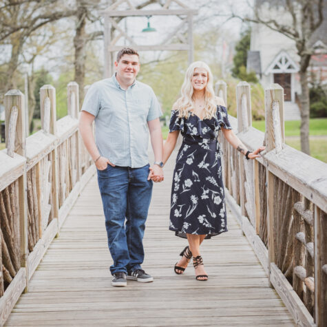 Spring lake nj bridge engaged couple