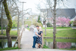 Spring lake nj bridge engaged couple