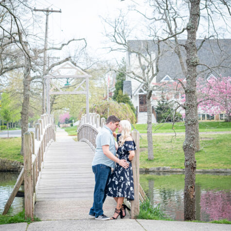Spring lake nj bridge engaged couple