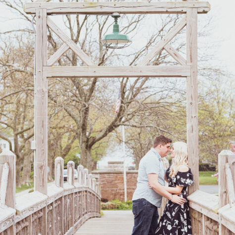 Spring lake nj bridge engaged couple