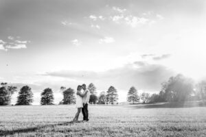 engaged couple on farm in holmdel nj
