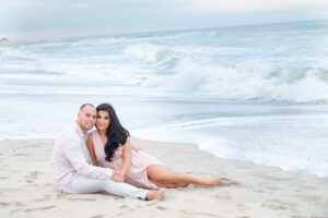 beach engagement couple