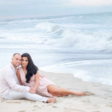 beach engagement couple