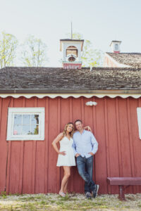 engaged couple on farm