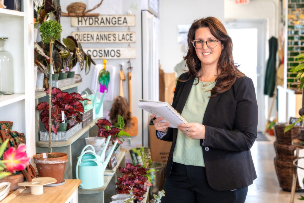 Woman in flower shop