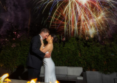 Bride and groom fireworks